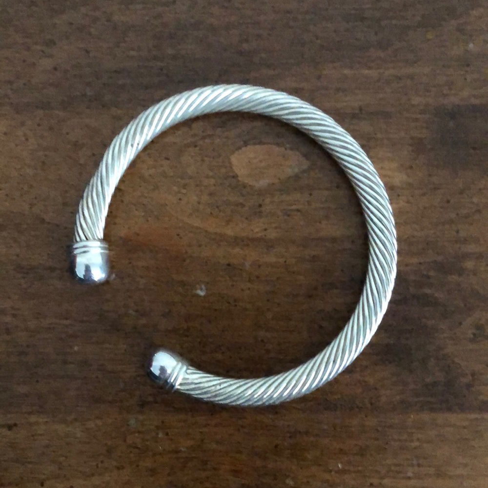 Adjustable silver heavy bracelet